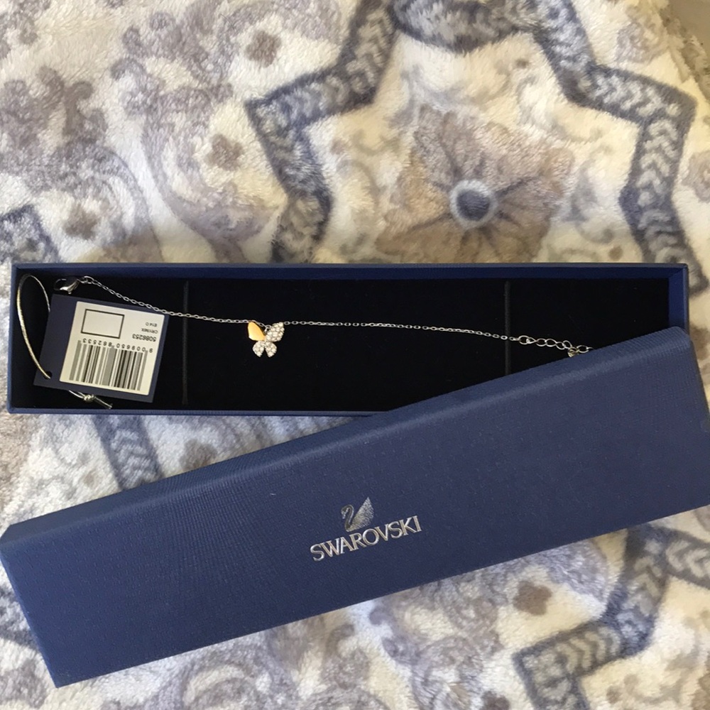 Swarovski crystal and rose gold butterfly bracelet